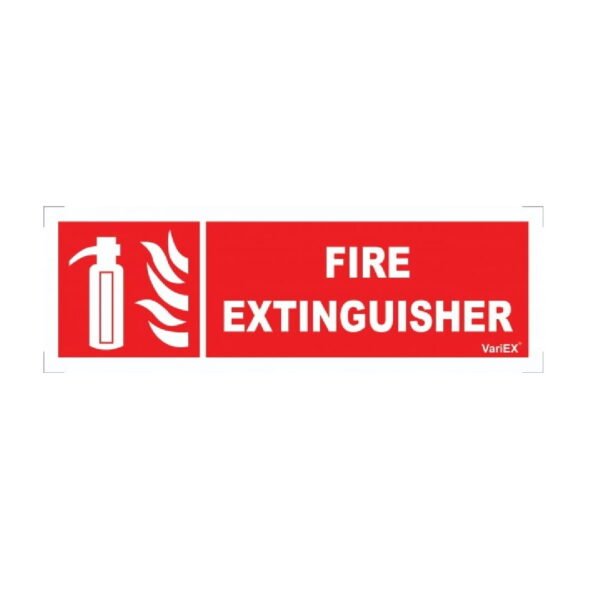 Photo-Luminescent (Glow In Dark) Fire Extinguisher Signage Board (12×4 Inches)